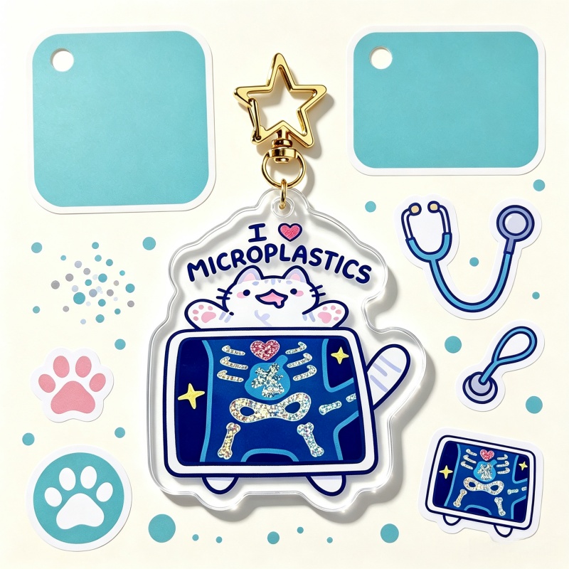 I Love Microplastics Cat Acryl - đánh giá và giá Retro Gaming Keychain