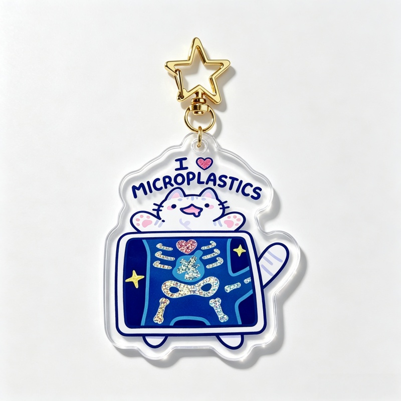I Love Microplastics Cat Acryl - đánh giá và giá Retro Gaming Keychain