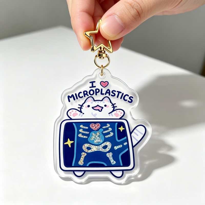 I Love Microplastics Cat Acryl - đánh giá và giá Retro Gaming Keychain