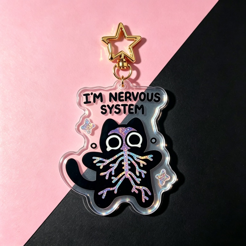 I'm Nervous System Cat Acrylic - đánh giá và giá Retro Gaming Keychain