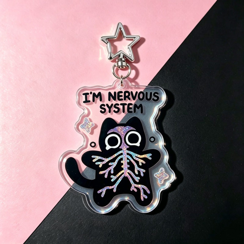 I'm Nervous System Cat Acrylic - đánh giá và giá Retro Gaming Keychain