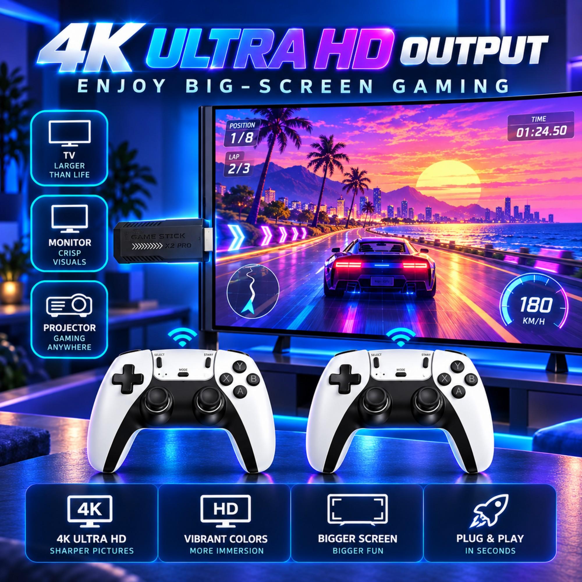 X2 PRO Game Stick 4K HD TV Vid - đánh giá và giá Retro Gaming Game Stick
