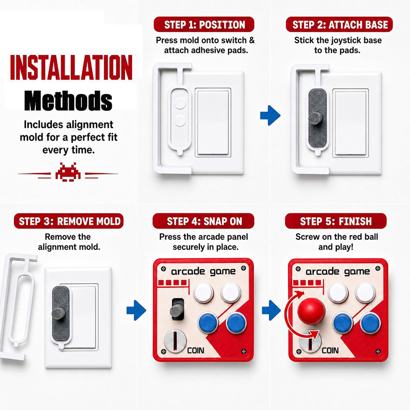 Drill-Free Light Switch Cover  - đánh giá và giá Gaming Retro Arcade